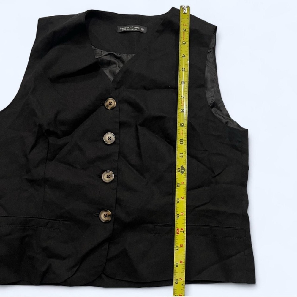 Black Emerson Lang Button-Up Vest Women's Medium - Picture 5 of 5